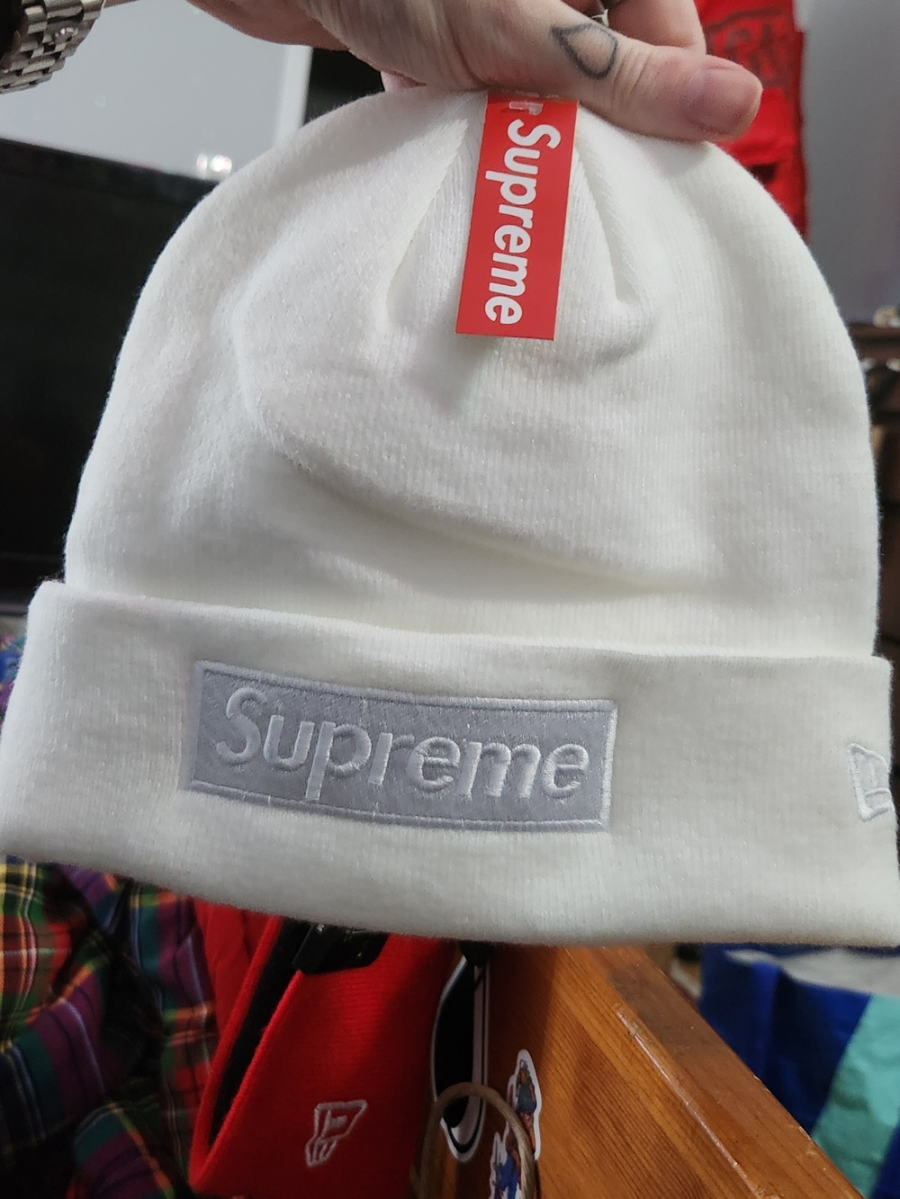 Supreme White Box Logo Beanie